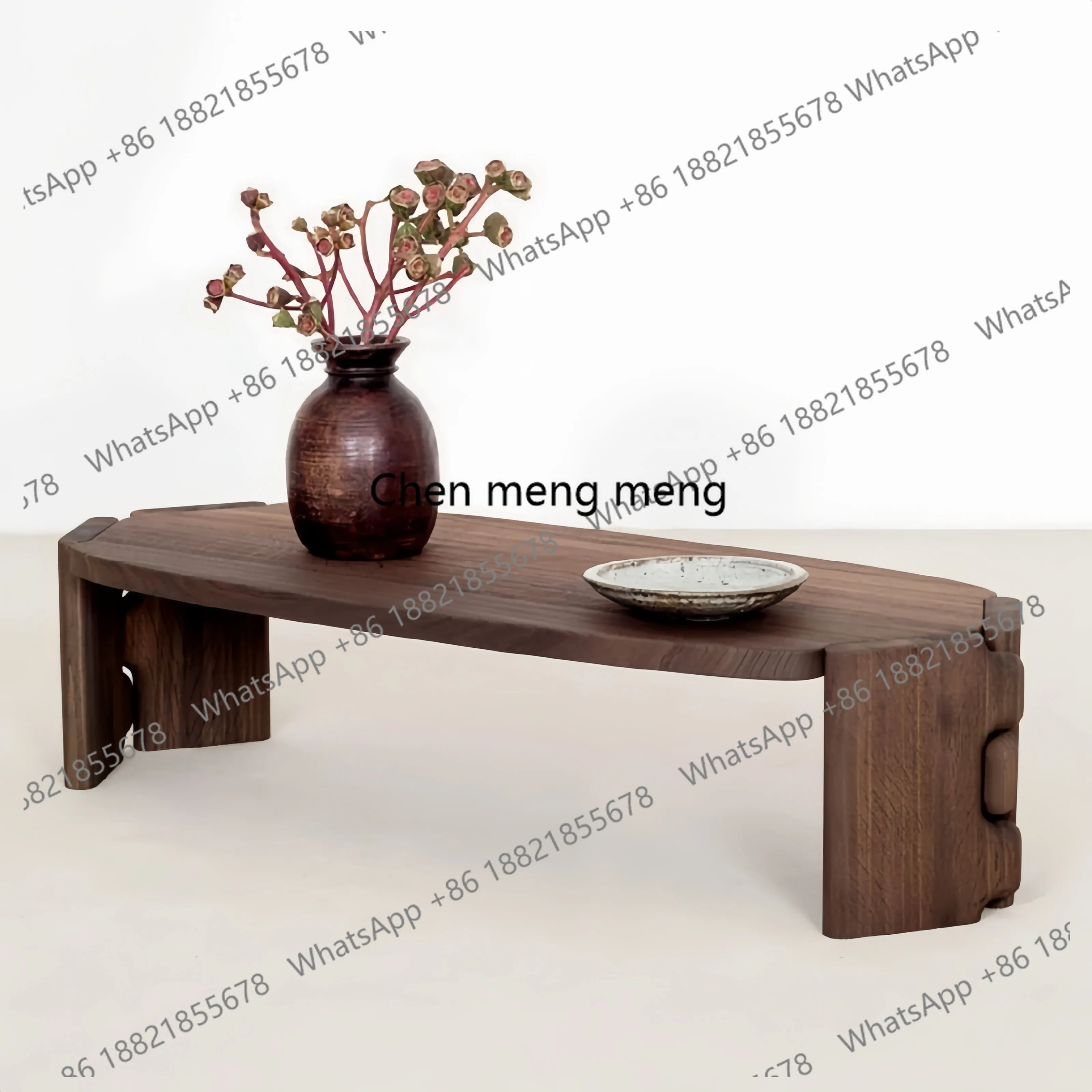 

Medieval style solid wood coffee table wabi-sabi style living room home retro style, small coffee table designer