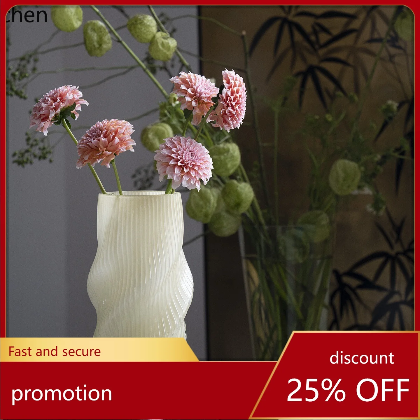 

HXL Simple and Elegant Glass Vase Ornament for Living Room Flower Arrangement Decoration