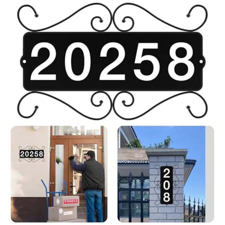 

Metal Address Sign, Street House Numbers, Address Plaques for Houses, Horizontal and Vertical Mounted Address Sign for House Ho
