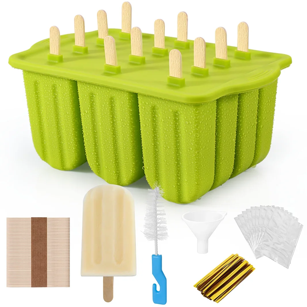 

New Summer Hot Sales Ice Cream Tools With Wooden Sticks silicone popsicle molds custom mini silicone ice cream popsicle mold