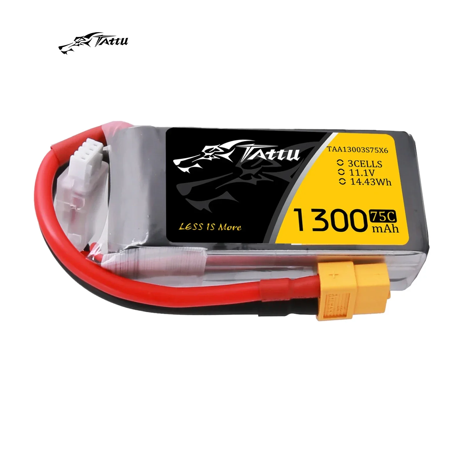 Tattu Lipo Battery 3S 1300mAh Lipo Battery 11.1V FPV Drone 75C XT60 Plug ZMR250 Qav 250 FPV Frame TA-75C-1300-3S-XT60