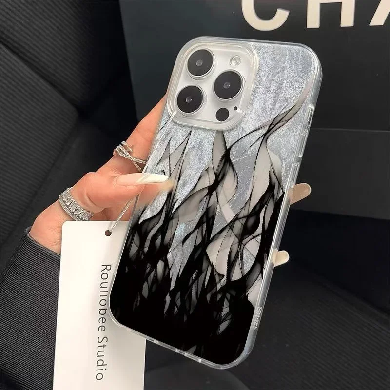 Case for Xiaomi Mi 14T Pro 11 Lite 5g Ne Fire Flame Phone Cover for Poco M6 X6 X5 X3 Pro Silver Plated Phone Case Boy Girl Gift