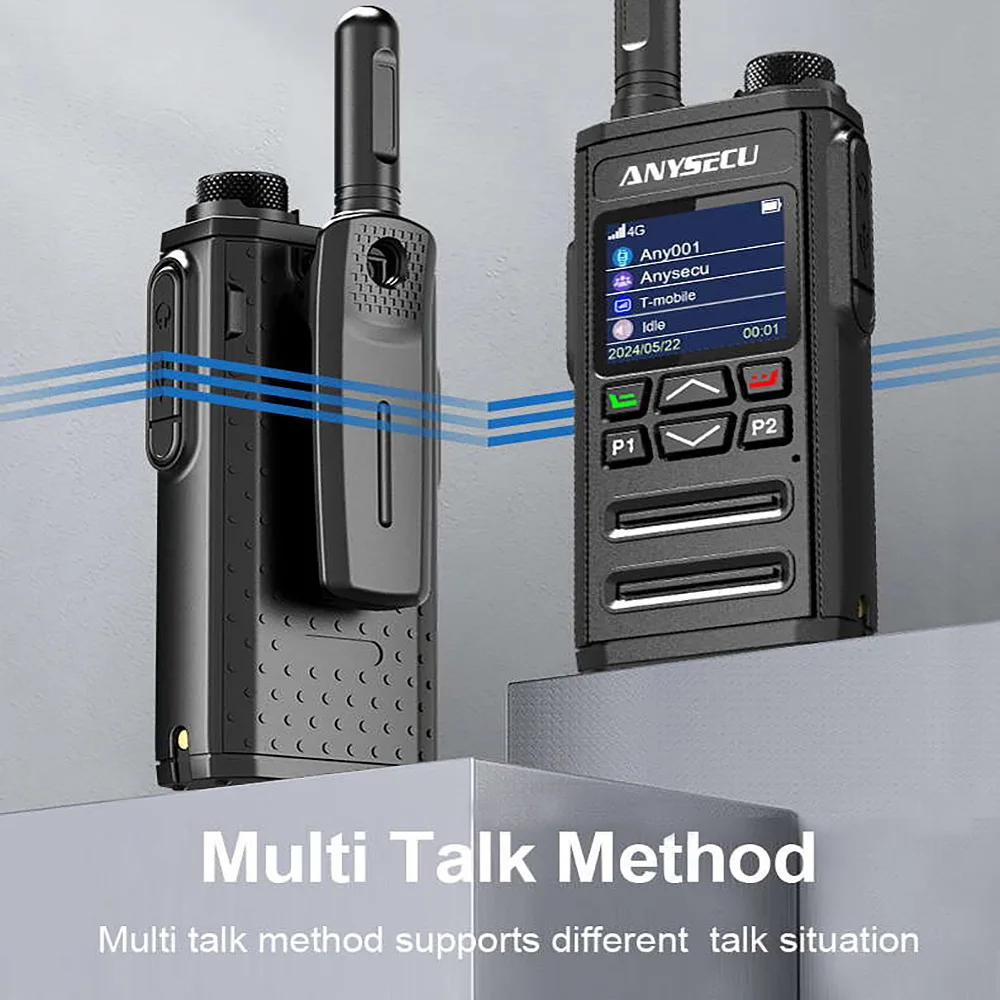 2PCS ANYSECU T68 4G POC Android 5.1 Smart Walkie Talkie with WiFi GPS 3700mAh Two-Way Radio Compatible with Zello Real-PTT