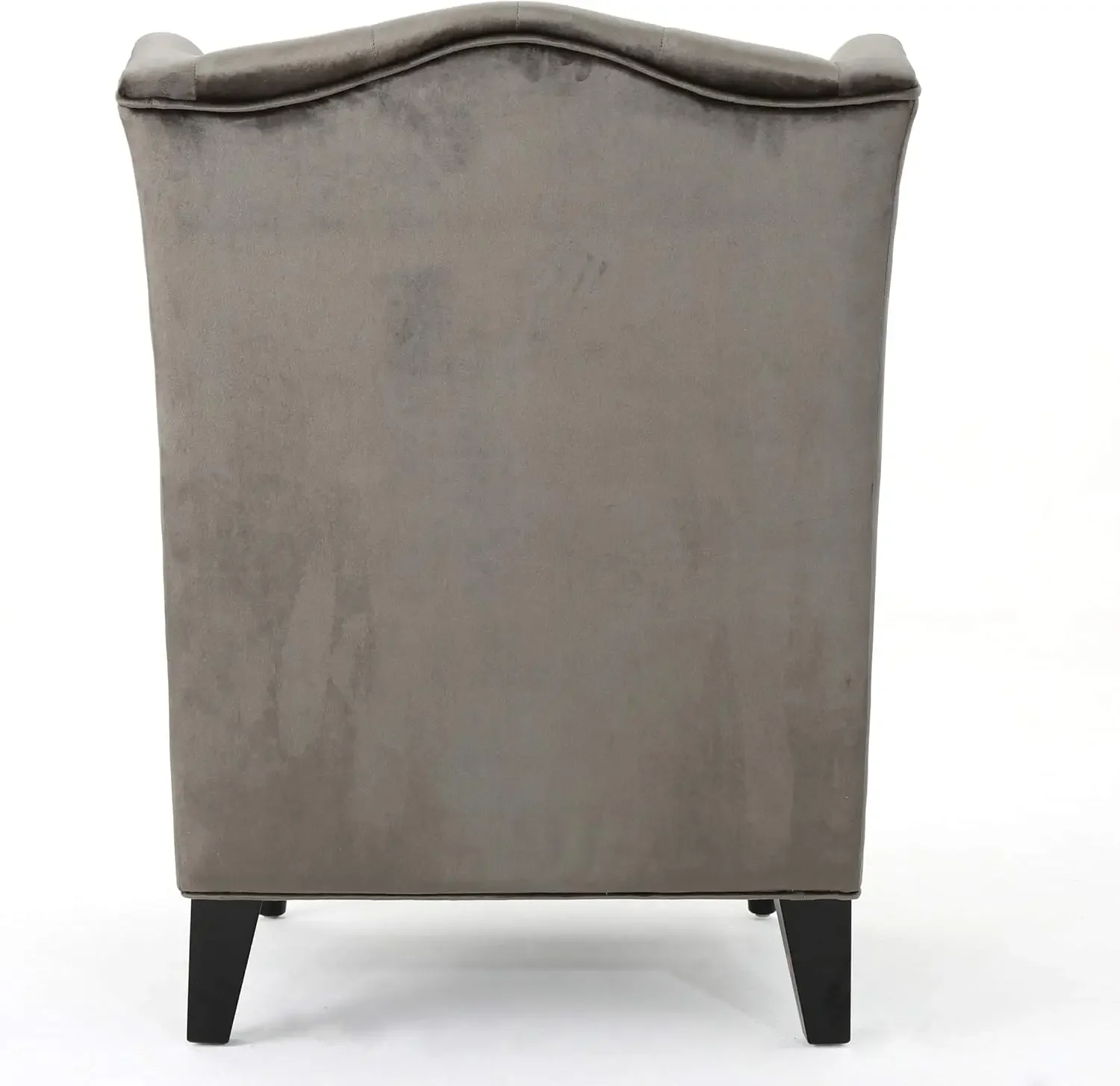 Toddman High-Back Velvet Club Chair, Grey