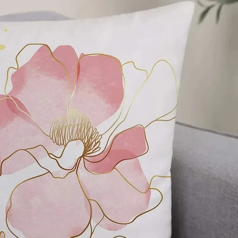 موضة الأزهار غطاء الوسادة الشمال نمط أريكة كيس وسادة ديكور المنزل Ins نمط الطرف الديكور المفروشات الناعمة لا إدراج 1 قطعة #4