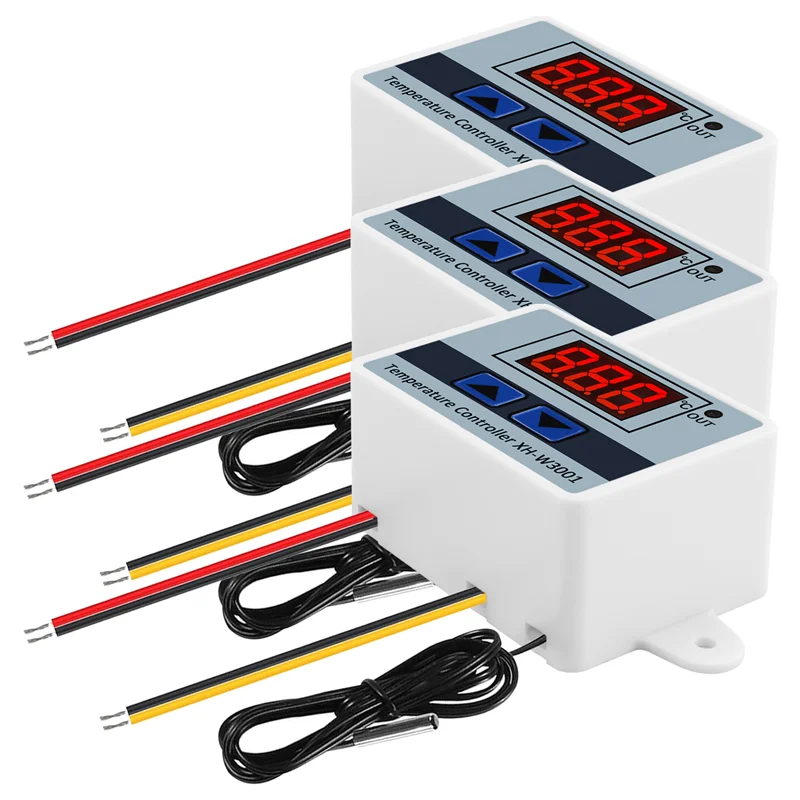 -A25M 3Pcs 220V 10A Digital LED Temperature Controller Thermostat Control Switch Probe