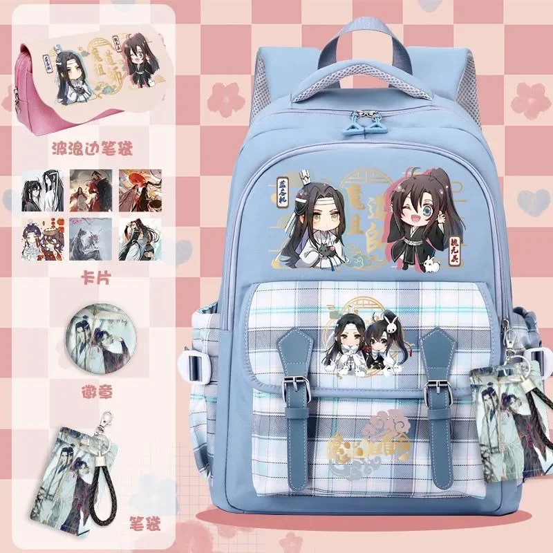 شبكة قابلة للتنفس، أسود وردي أزرق، غراند ماستر من زراعة الشيطاني، مو داو زو شي، حقائب مدرسية، حقائب ظهر أنيمي للفتيات والأولاد #4