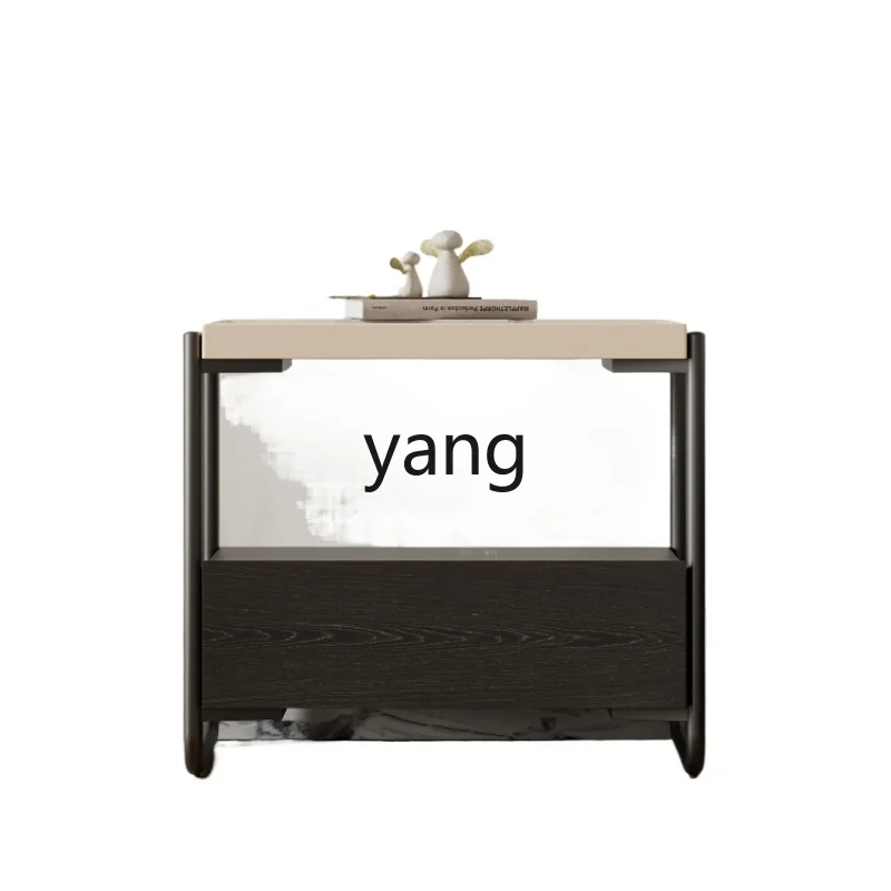 

Yjq Light Luxury Stone Plate Bedside Table Small Bedroom and Household Storage Rack High-Grade Small Cabinet