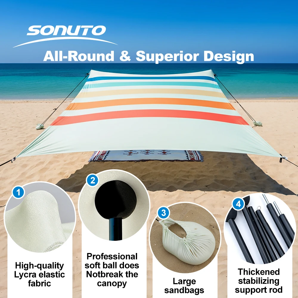 UPF50+ ライクラビーチテント サンシェード サンドバッ - Roof Top Tent Annex Room のレビューと価格