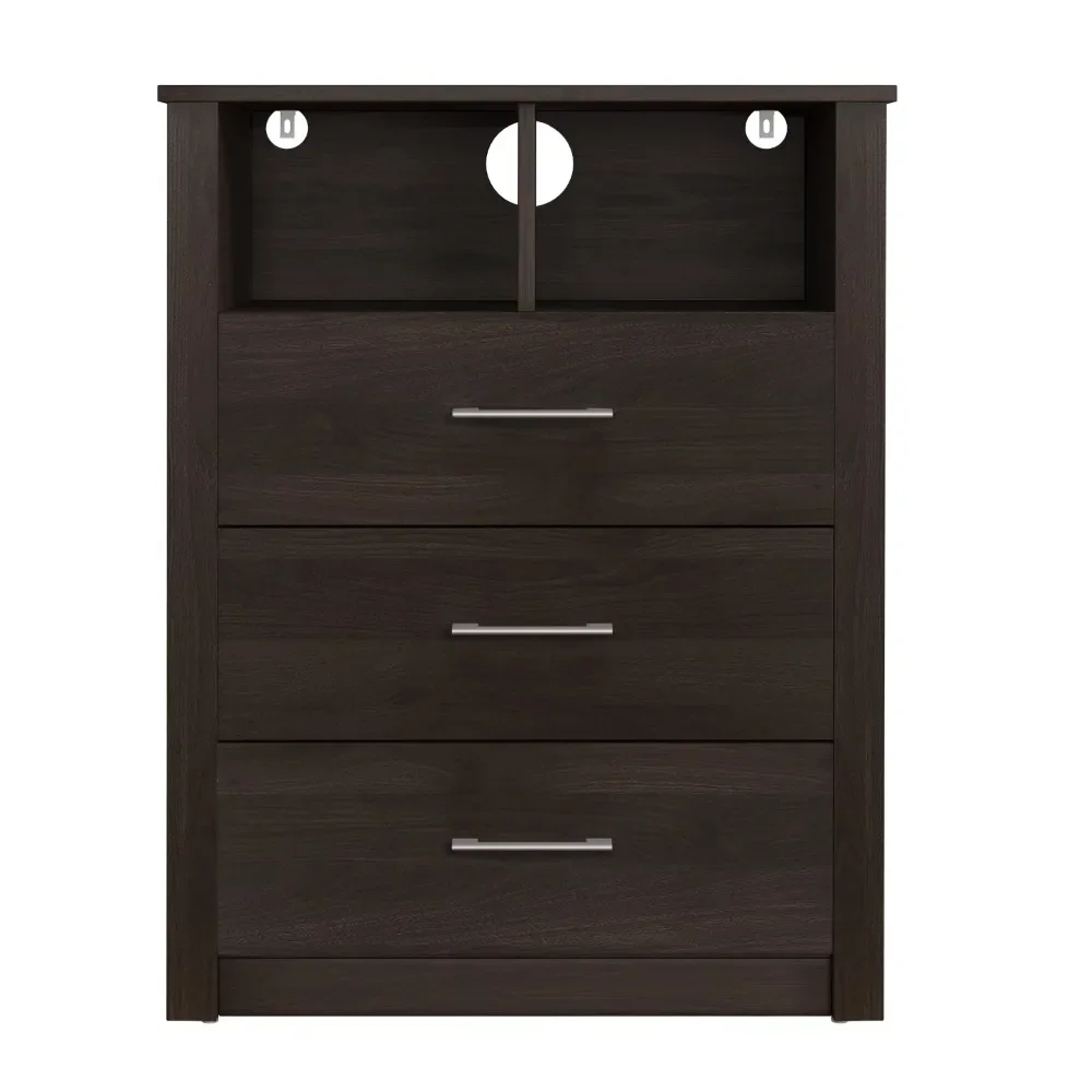 خزانة ملابس كوبي ذات 3 أدراج مع رف، إسبرسو، من هيلزديل ليفينج إسنشيالز