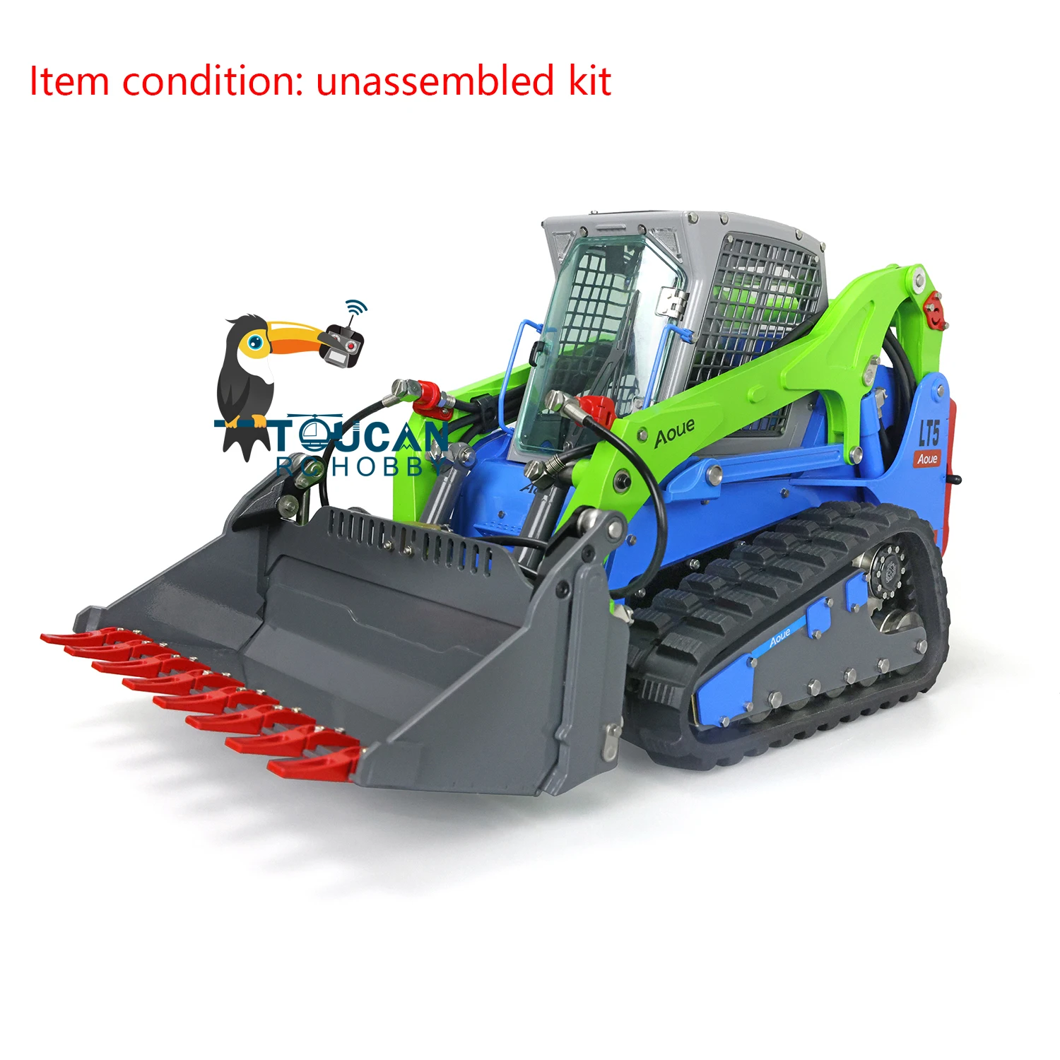 

LESU 1/14 RC Loader Metal Hydraulic Tracked Skid-Steer Assembled Engineering Car Aoue LT5 Lights Sounds ESC Motor Toys THZH1274