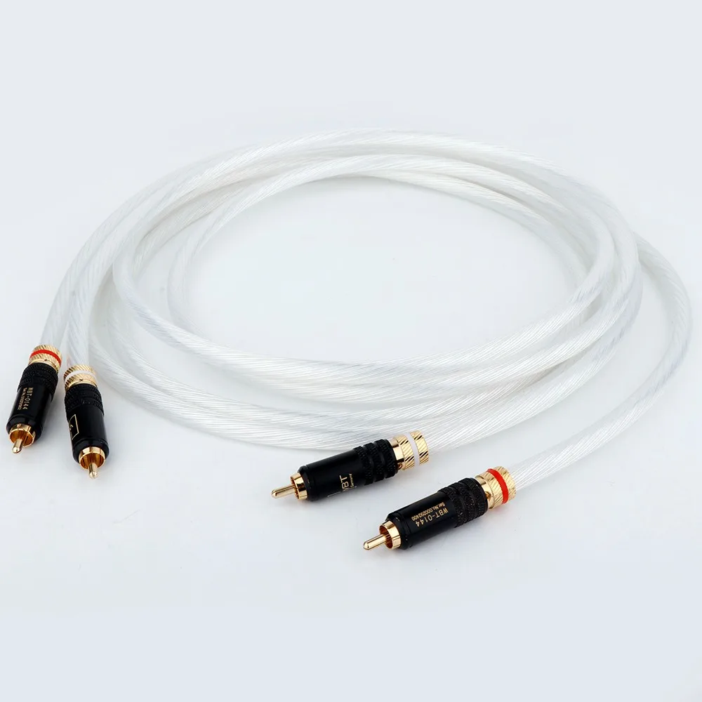 X420 Preffair 5N OCC ชุบเงิน 24 K Gold ปลั๊ก RCA 2RCA TO 2RCA Audiophiles สายสัญญาณเสียงสําหรับโฮมเธียเตอร์ DVD TV เครื่องขยายเสียง