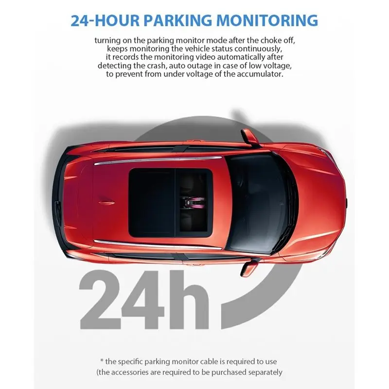 B24B V50D Car DVR Dual-Channel 4K+ 1080P Dash Cam 24H Parking Monitoring 130° FOV Dual-Recording Channel, Version 1 Kit