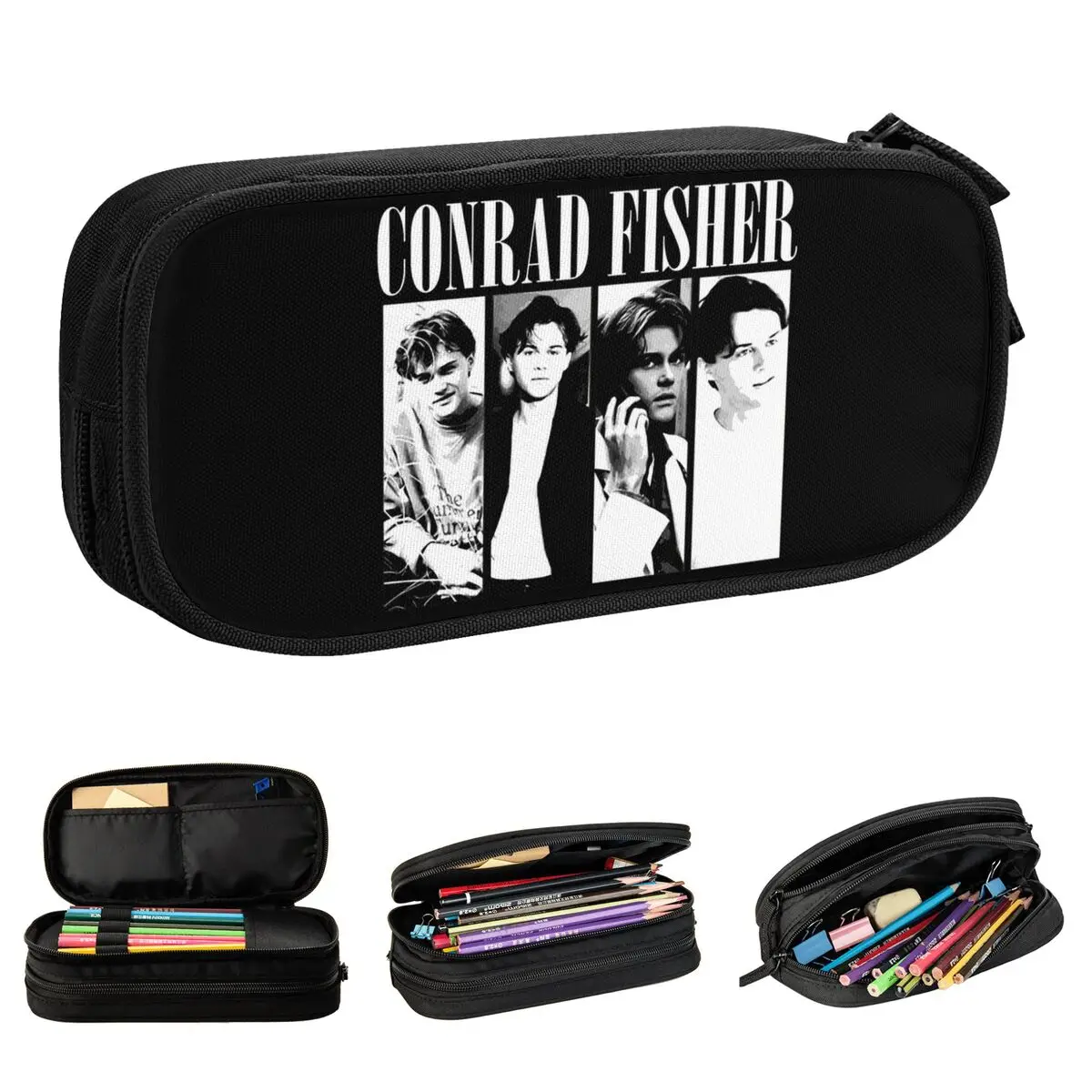 Adorável Conrad Fisher Team Conrad Cousins Praia Estojos de Lápis Caixa de Caneta para Estudante Bolsa Grande Escritório Zíper Papelaria