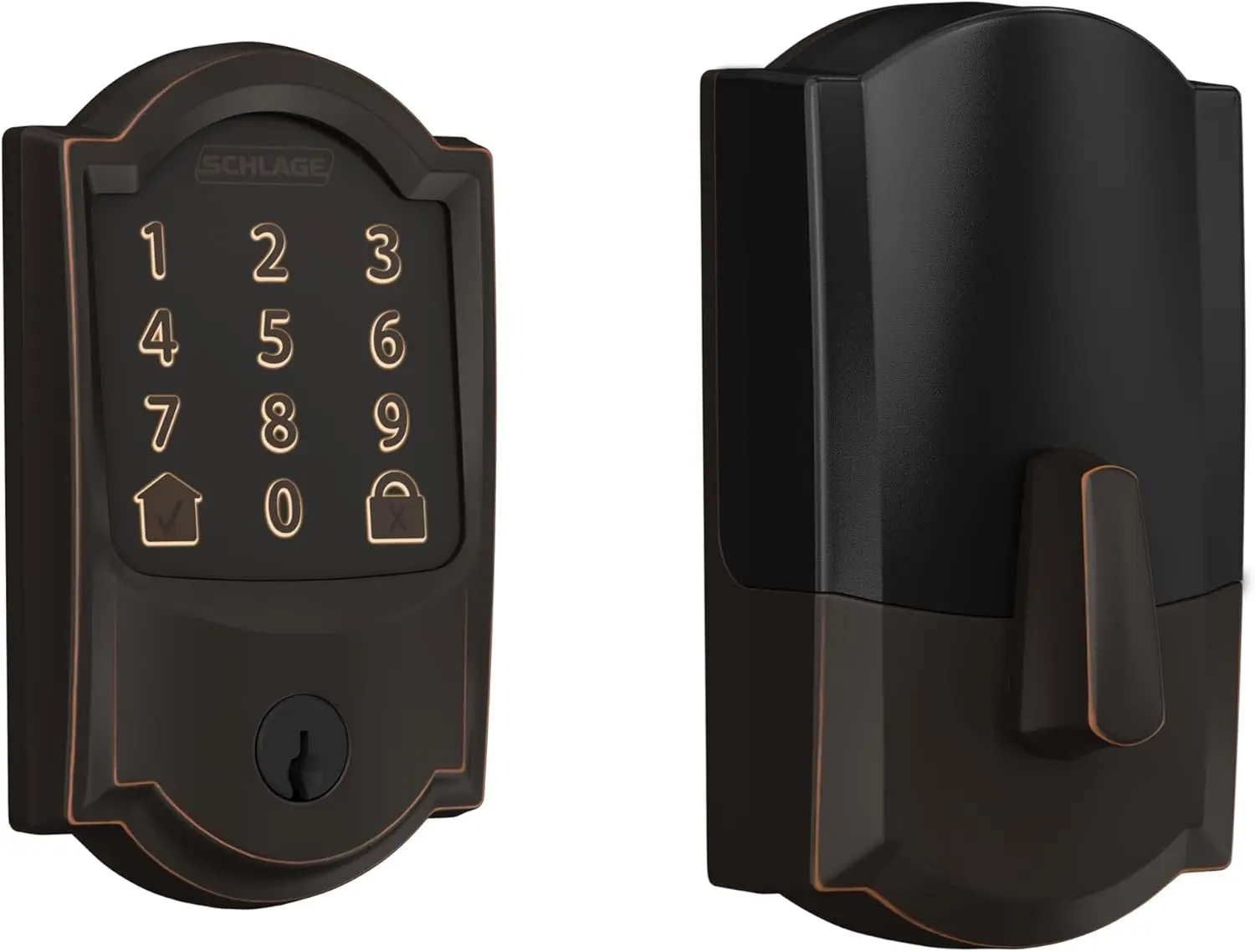 Encode Smart WiFi Deadbolt with Camelot Trim in Aged Bronze