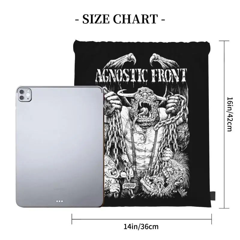 Agnostic Front Hardcore Punk Band Drawstring Bags Gym Bag Cute Beach Bag