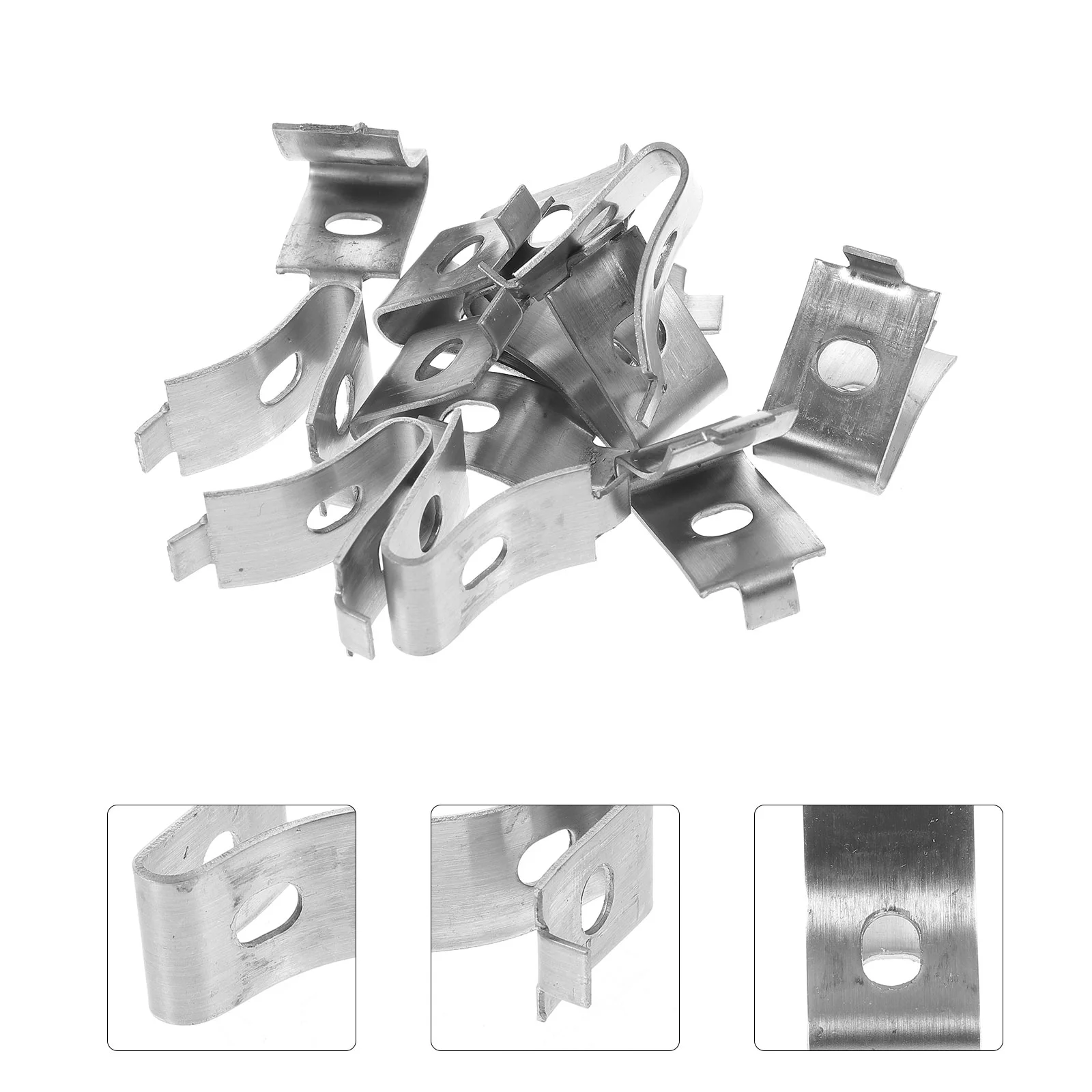 10 Pcs Tag Shelf Bracket Clip Glass Brackets Column Frame Freezer Support Clips Silver