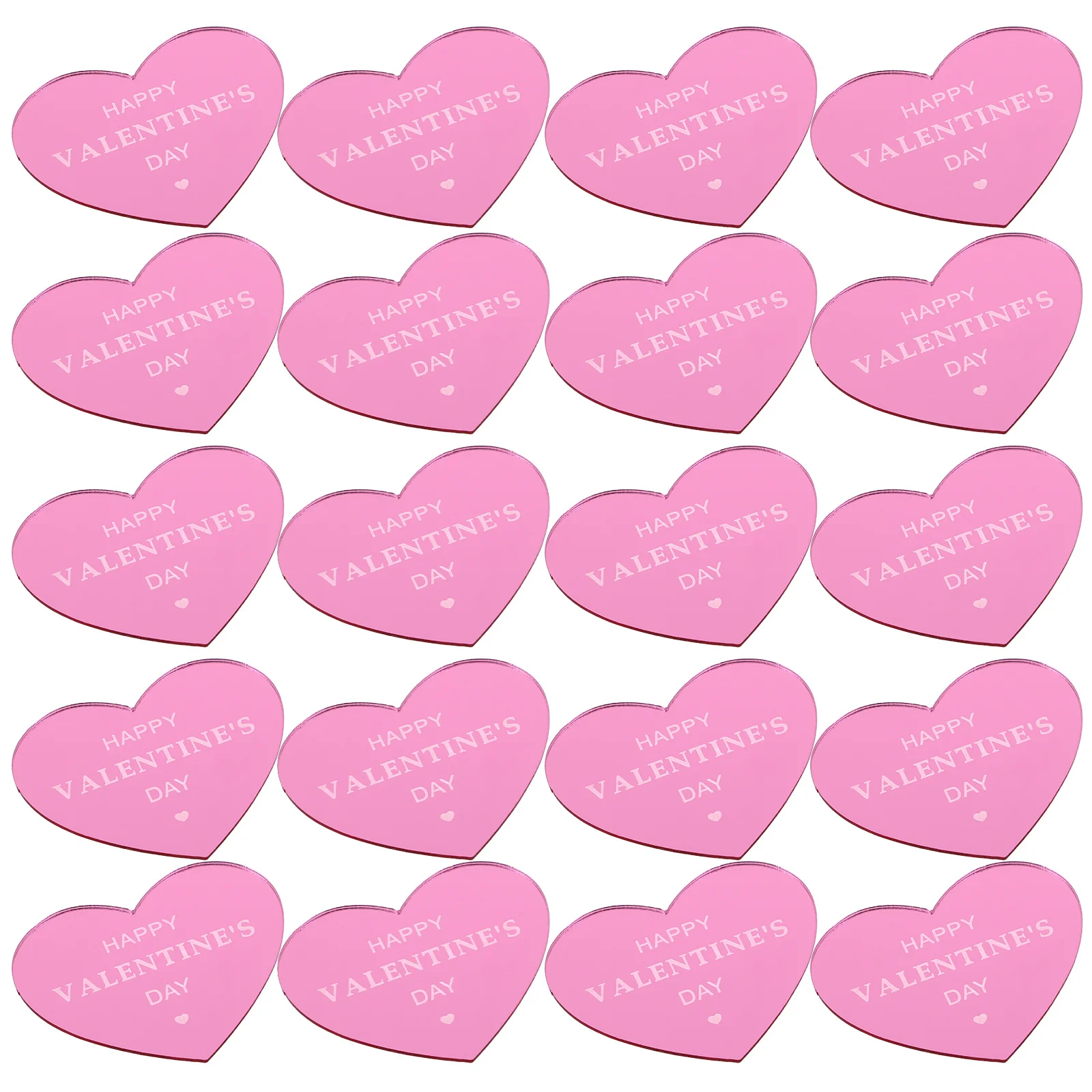 

50Pcs Heart Cake Decoration Acrylic Toppers Romantic Valentine's Day Wedding Birthday Party Dessert Charm Valentine Cookie