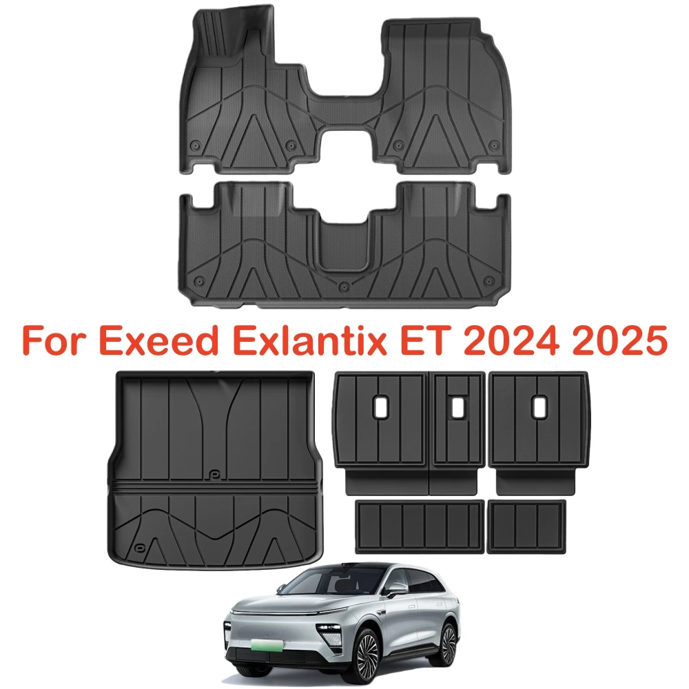 Für Exeed Exlantix ET 2024 2025 Fußmatten Kofferraummatte Komplettset Passend für Chery Exlantix ET Wasserdichte 3D TPE Fußmatten – Detail 1