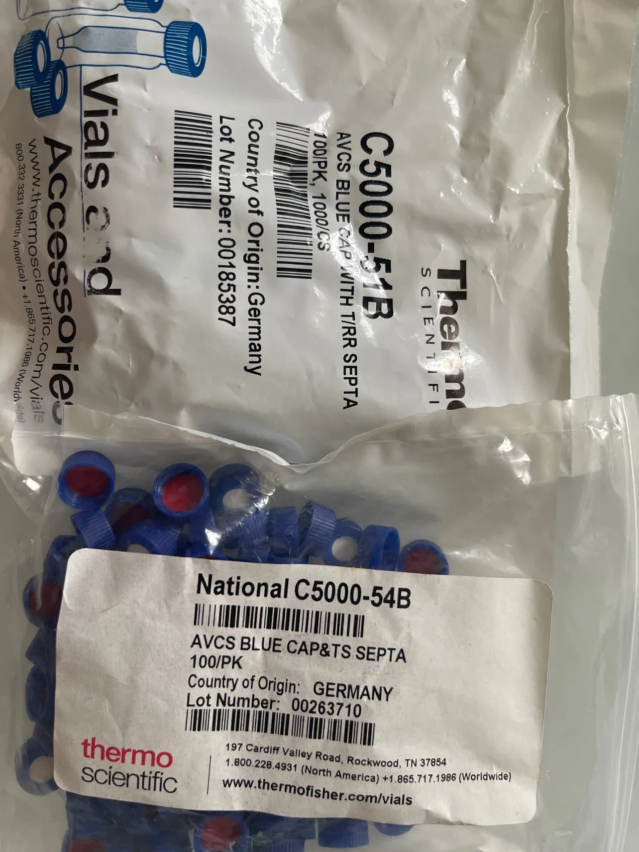 زجاجة عينة حرارية CHSV9-10P وسادة غطاء C5000-54B 100 قطعة/الحزمة، 2 مل أصلي