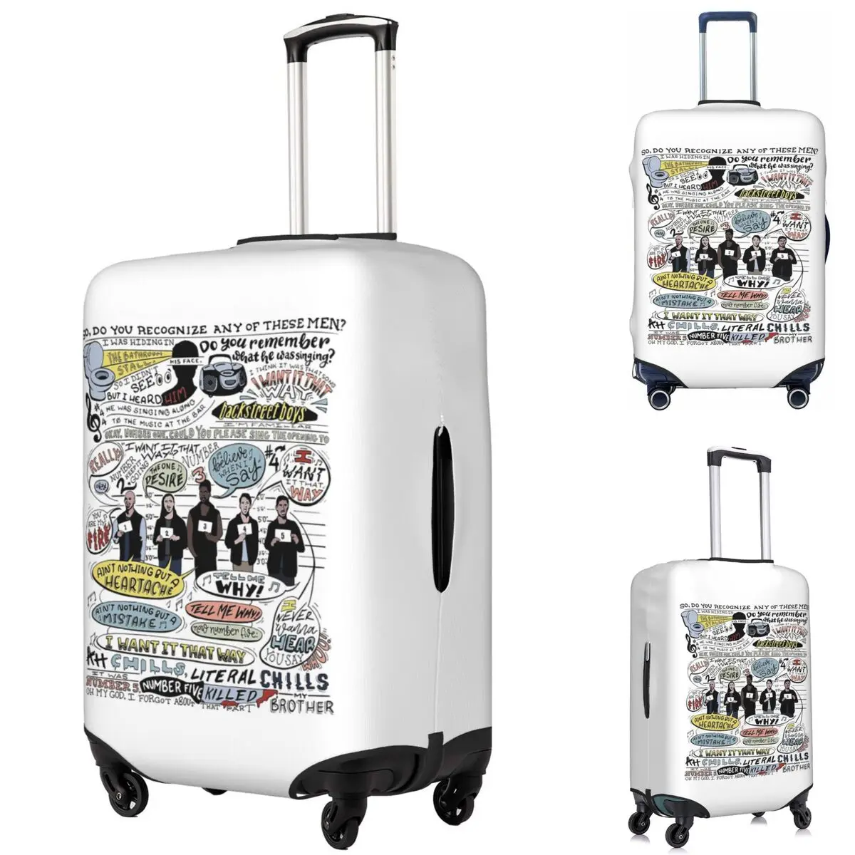 

I Want It That Way B99 (Colorized) Suitcase Cover Protection Elastic Travel Luggage Protector Covers for 18-32 Inch