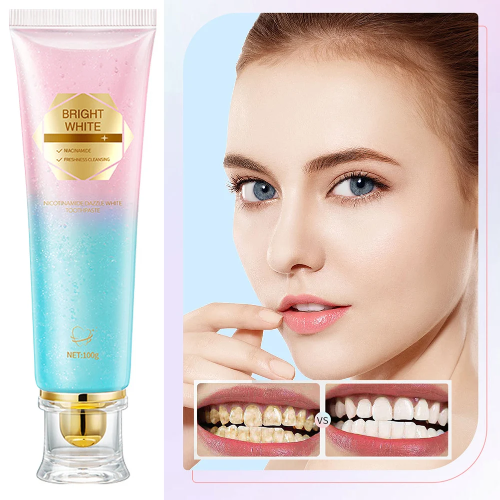 100g Bright White Toothpaste Nicotinamide Remove Coffee Tea Stain Fresh Breath Quickly Foaming Effectively Relieve Tooth Allergy