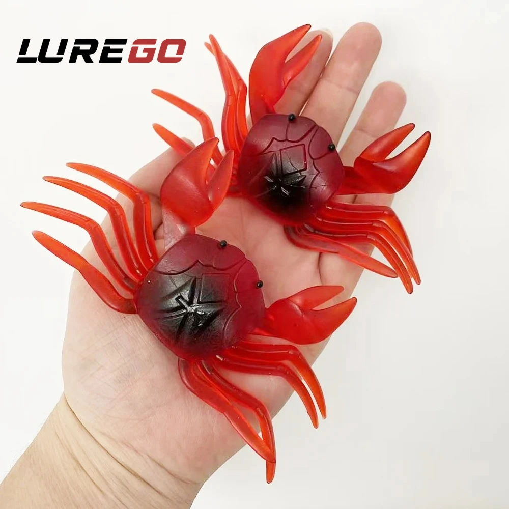 

2 шт. 12-сантиметровые реалистичные мягкие приманки в виде крабов | Многофункциональная конструкция без зацепов для прибрежной, серфовой и бассовой рыбалки