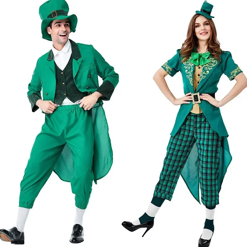 A Adult Ireland Saint Patrick St. Patrick Day Lucky Fairy Leprechaun Costume  Elf Irish Goblin Halloween Cosplay Carnival Outfit