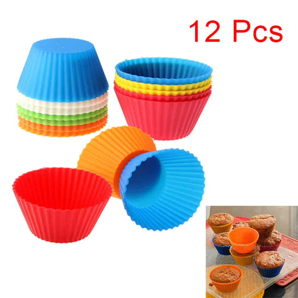 

12 шт./набор, силиконовые формочки для кексов