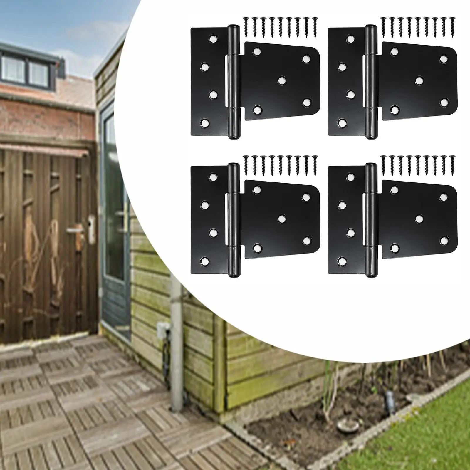 

4Pcs Heavy Duty Gate Hinges Sturdy Accessory Easy to Use Multipurpose Spare Parts Practical Directly Replace Door Hinges