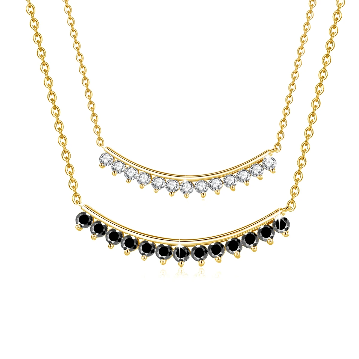 

Full Moissanite Diamond Clavicle Chain Women 925 Silver Smile Necklace Classic Girl Valentine's Day Gift Stylish Bridal Jewelry