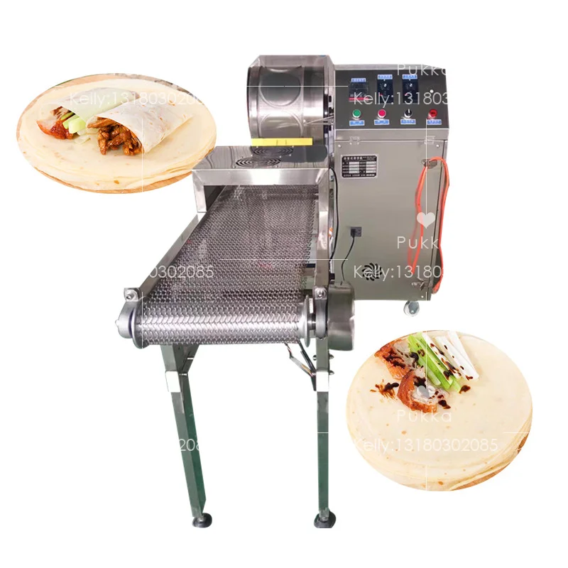 Automatic Spring Roll Roast Duck Pancake Egg Crepe Skin Wrapper Roll Make Machine 20CM Diameter Gas Commercial Spring Roll