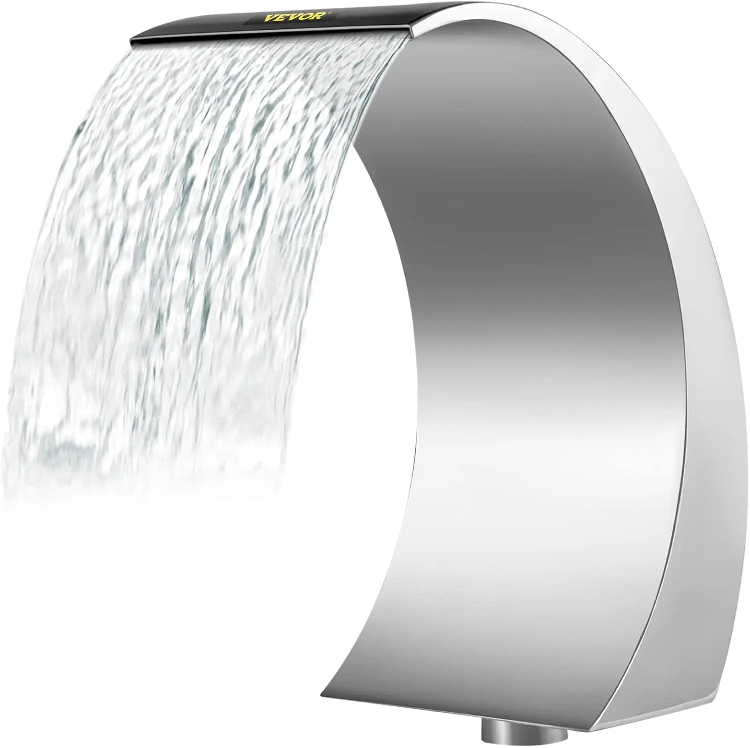 Fuente de cascada Fuente de acero inoxidable 15.4" x 7.9" x 1.5" Fontanas de piscina plateadas para piscinas subterráneas Jardín Cascadas al aire libre
