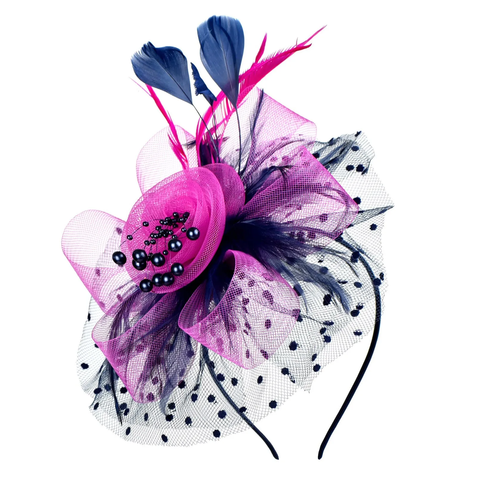 Party Prom Bridal Feather Headdress Net Yarn Hairpin Head Flower Exquisite Little Hat Women\'s Fascinators Hat Headwewar for Girl