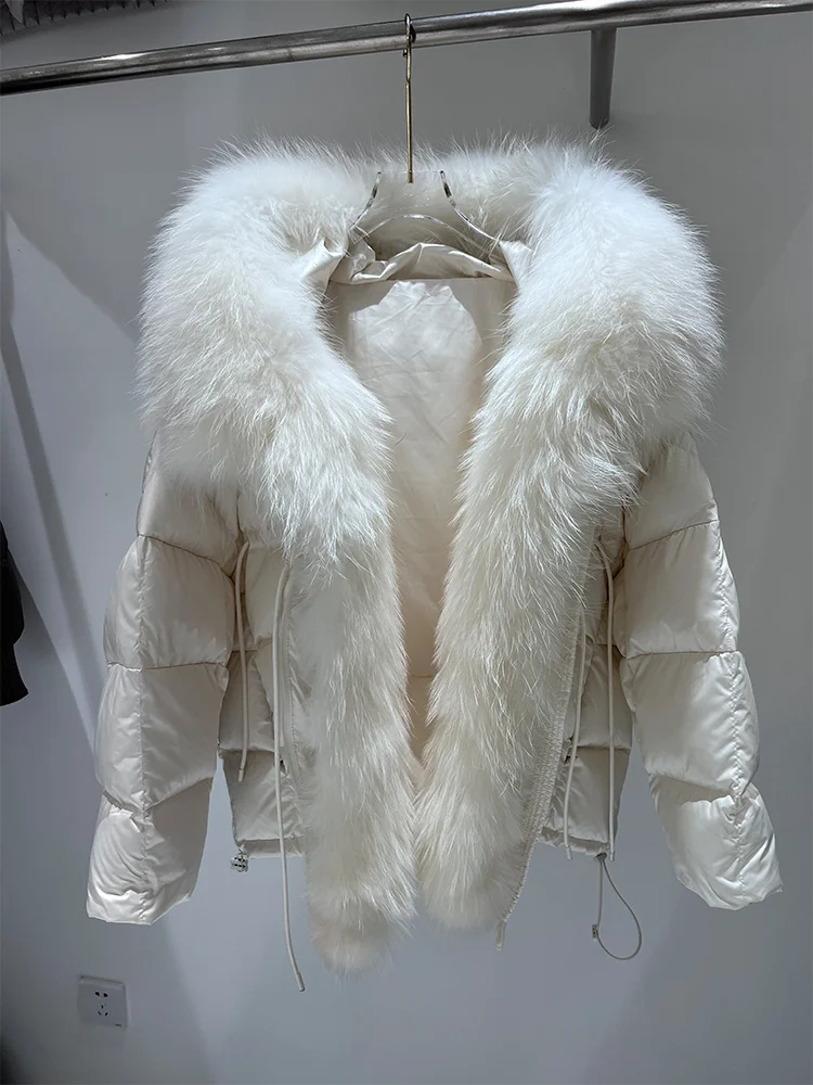 2025 moda feminina casacos de penas de ganso natural gola de pele de raposa real grosso quente casaco de inverno feminino outwear puffer jaquetas venda quente