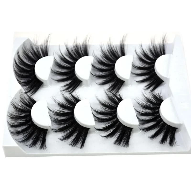 HBZGTLAD 4 Pairs of Artificial Mink Eyelashes Are Fluffy and Thick Creating a Dramatic Makeup Effect That Can Be Reused for Char