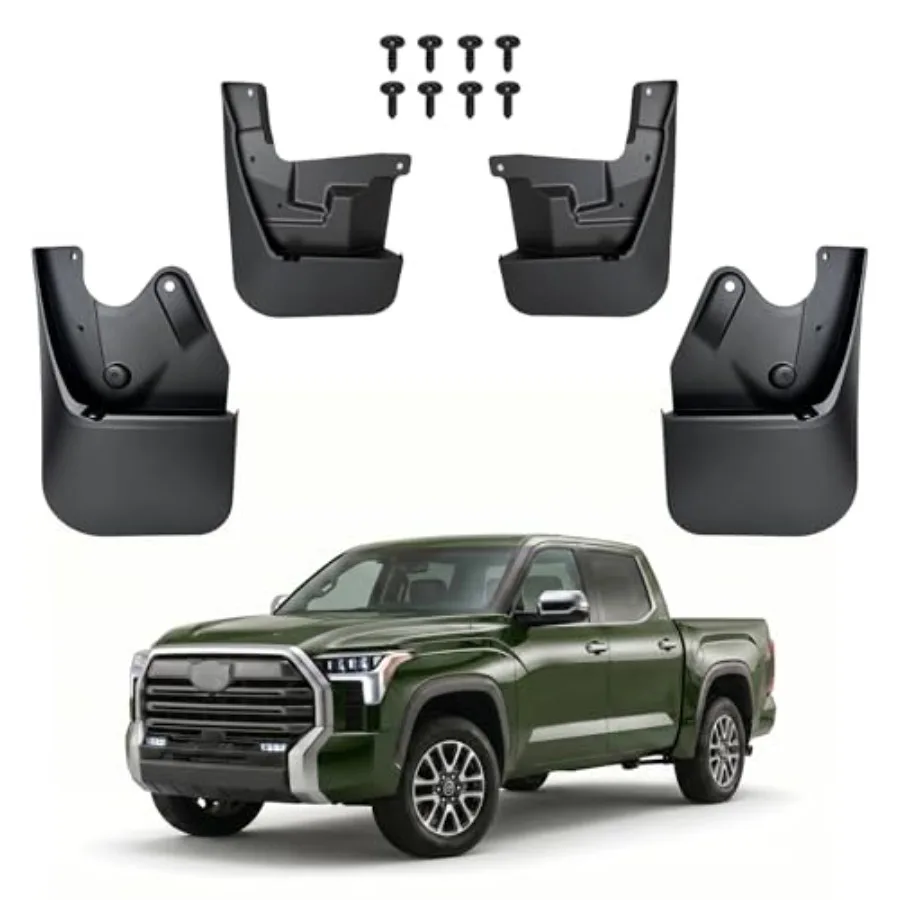 

Mud Flaps for Toyota Tundra 2022-2026, No-Drill Custom Fit Splash Guards, Stop Paint Chips from Flying Debris, All-Weather Mudg