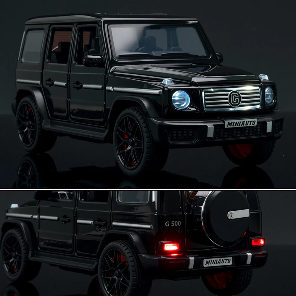 1:32 G500 SUV Off Road Modello di auto con suono e luce Collective Diecast Metal Car Toys Bambini Ragazzi Regalo