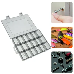 Caja organizadora de joyas, caja de almacenamiento de pendientes, herramientas, divisores de plástico para contenedor de tornillos, color negro