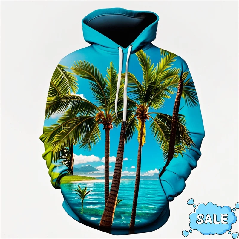 

Fashion 3D Cocoanut Trees Printed Hoodies For Men Palm Trees Graphic Hooded Sweatshirts Unisex Funny Pullovers Mens Hooded Hoody