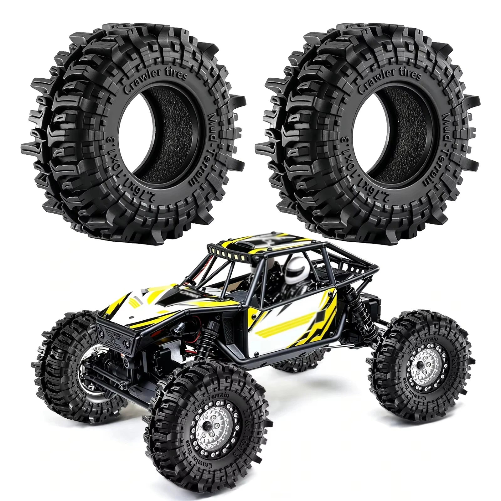 4 Stück 1,3 Zoll 70x28mm Gummi-Crawler-Reifen für 1/24/18 SCX24 AX24 FCX24 TRX4M Ascent-18 RC Upgrade-Teile