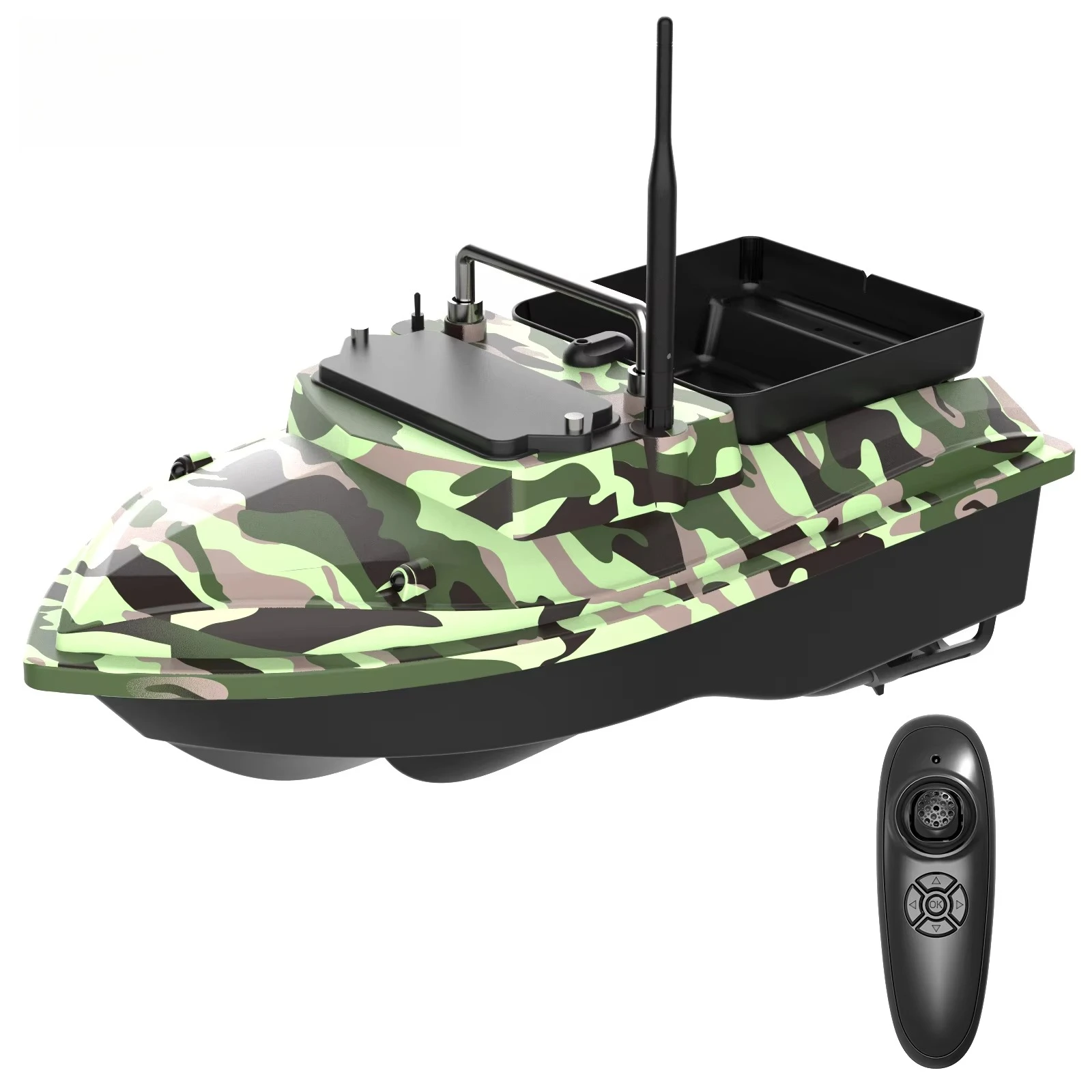 

Flytec V050 RC Fishing Bait Boat Dual Power Supply Fish Feeder Device 500M Distance 2kg Bait Loading Remote Control Boat