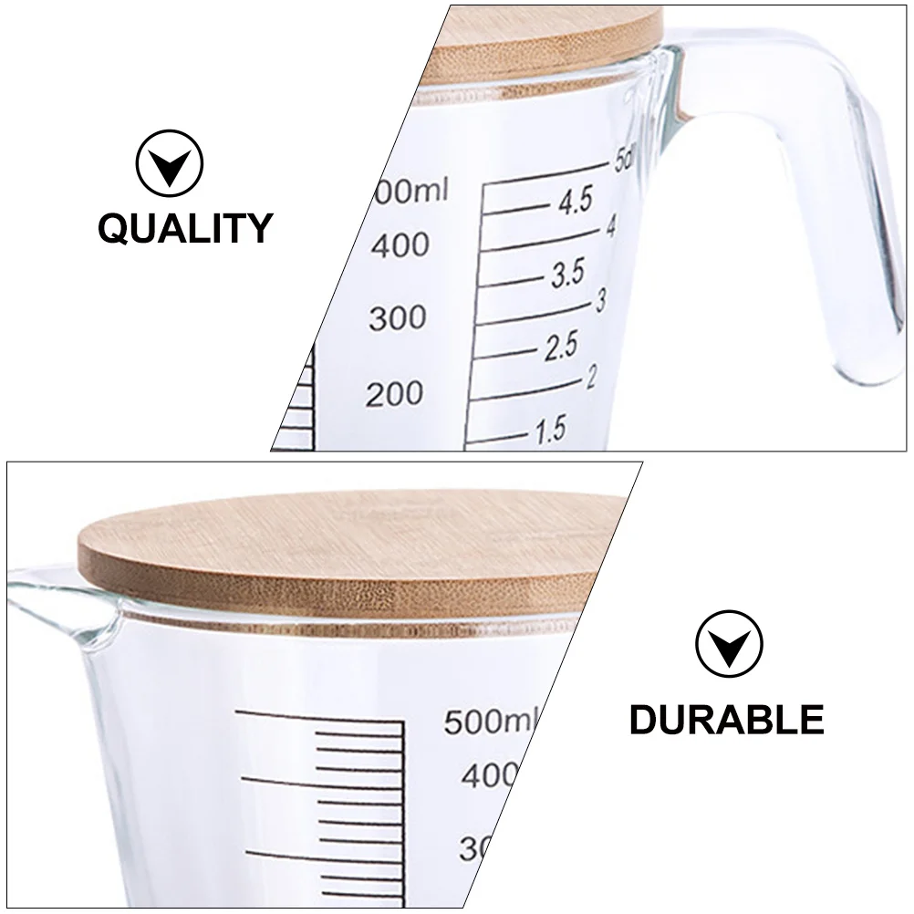 

1pc Heat Resistant Glass Cup With Scale Graduated Baking Tool For Kitchen Measuring Jug Practical Measuring Cups Kitchen
