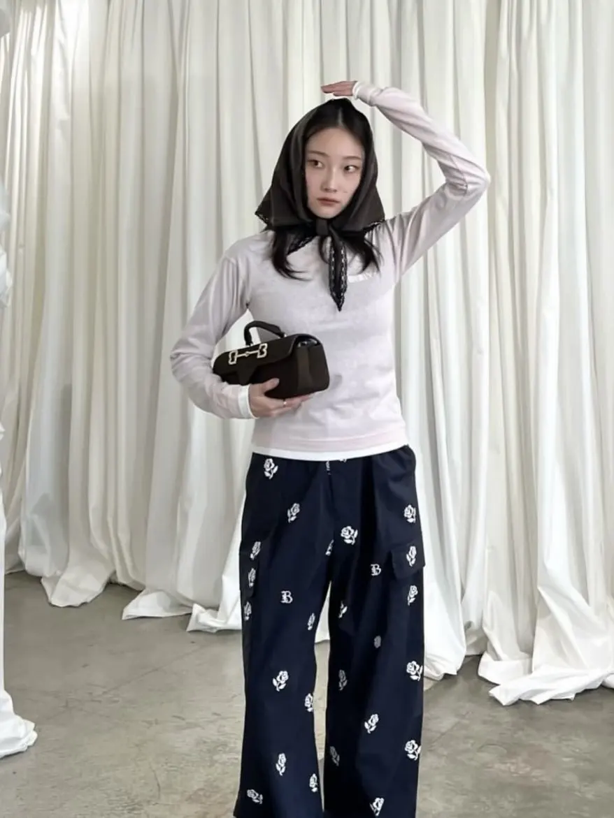 Contrast White Hem Fake Two Piece Long Sleeve T-Shirt Women's Grey Slim-fit Versatile Bottom Shirt Top