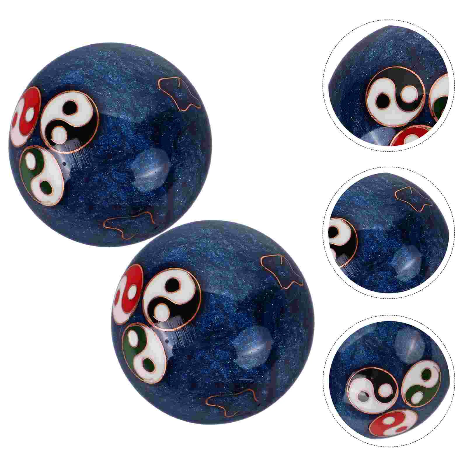 2 Pcs Fitness Handball Chinese Stress Balls Health Exercise Meditation Yin-yang Tai Handballs for Seniors Feng Shui Massage