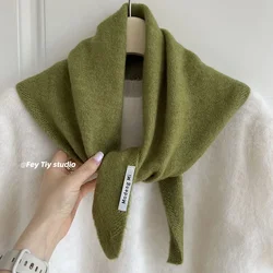 2024 Wool Knitted Scarf Multi-functional Warm Headscarf Shawl Warm Shawl Women Neck Protection  Liu Jo Cashmere Triangle Scarf