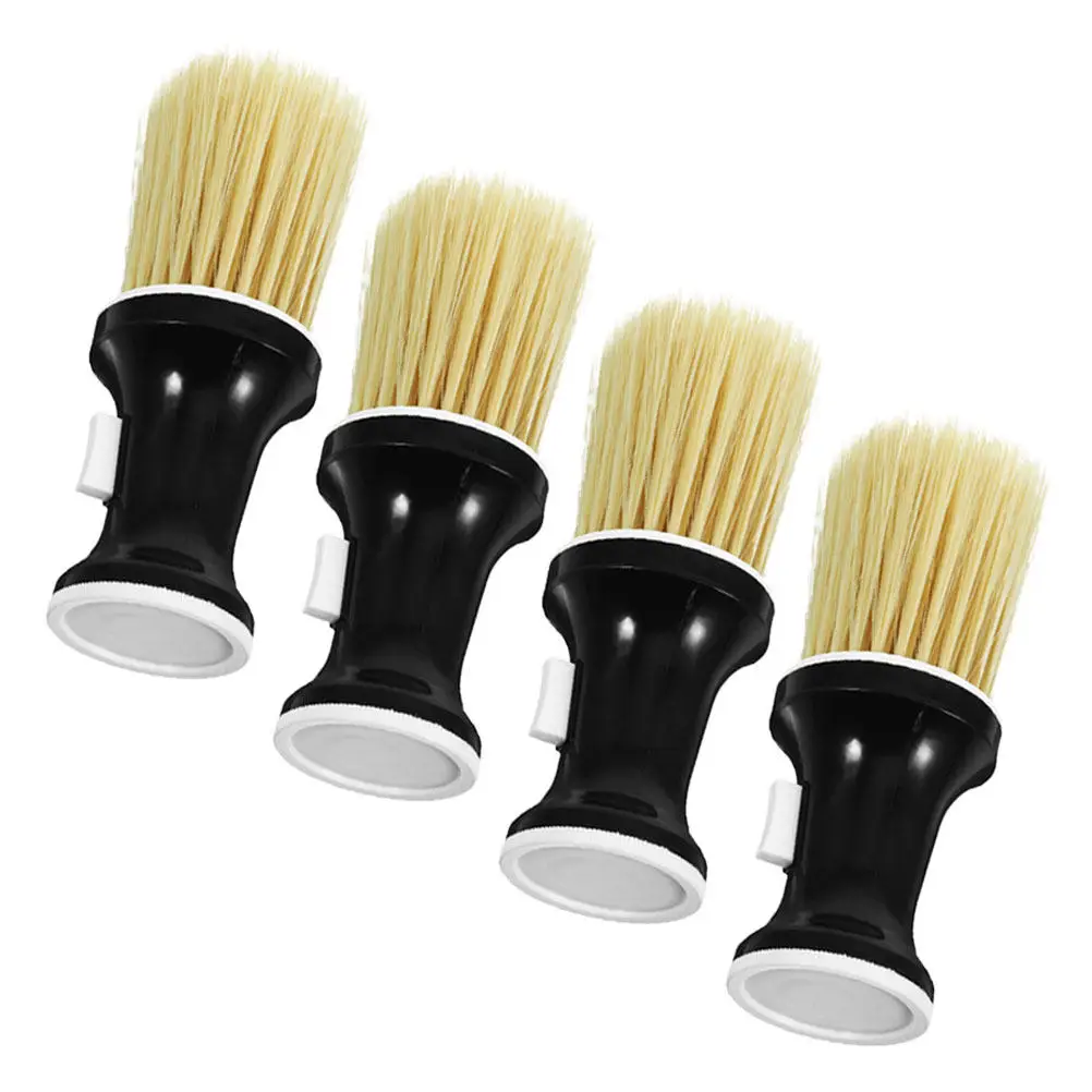 

4Pcs Professional Barber Neck Duster Brush Hair Cleaning Tool Detachable Head Powder Applicator Comfortable Grip for Haircut