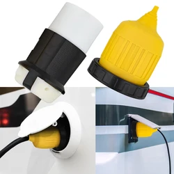 L5-30R Connector with RV Power Cord Cover 30Amp 125V Twist Lock Inlet Locking Plug Protector for Caravan Trailer motorhome RV
