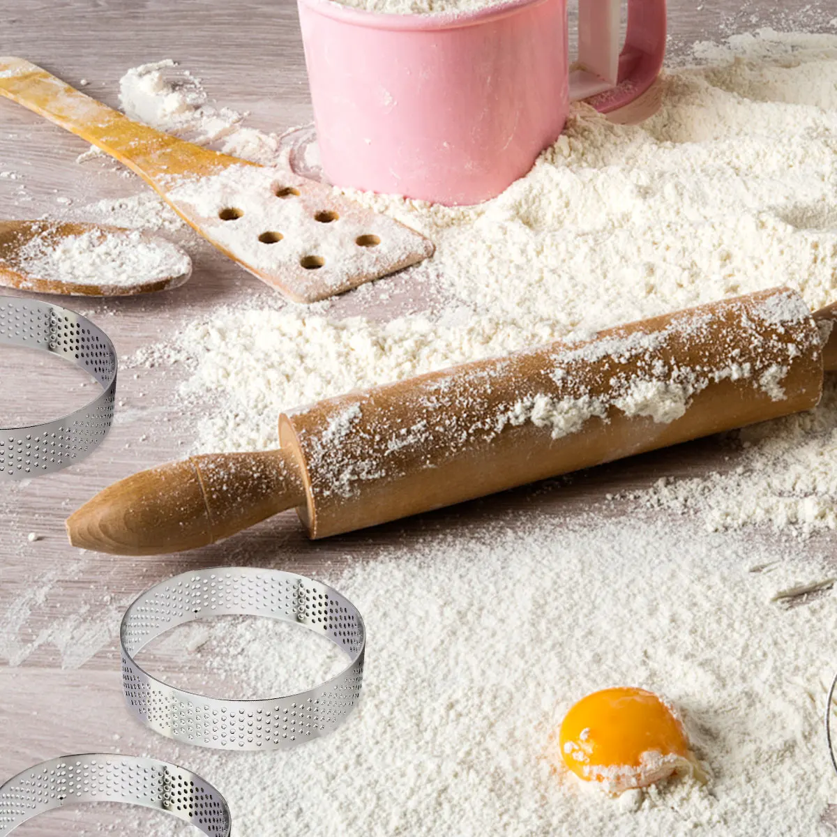 

1Pcs 4.5cm Stainless Steel Mousse Circle Quick Heat Conduction Baking Mold for Desserts Tart Ring Mousse Circle