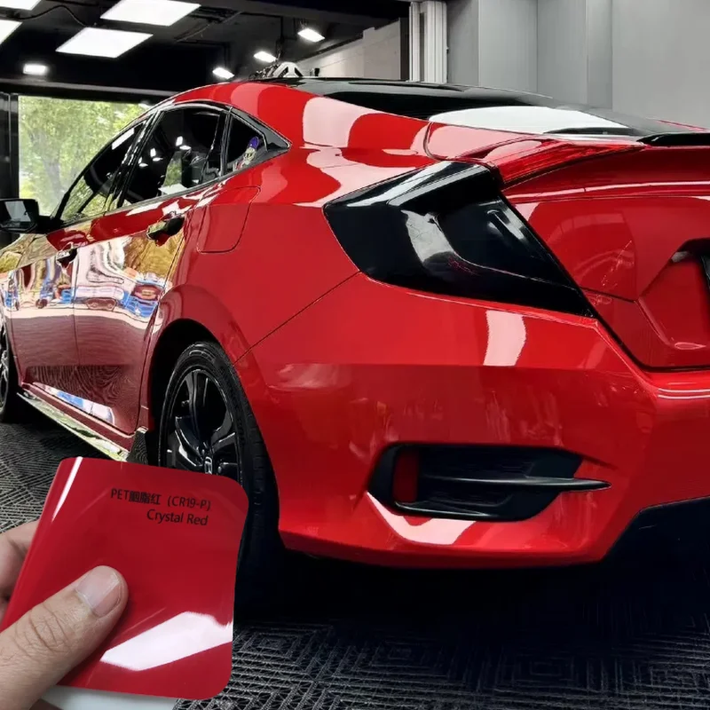 

3M глянцевая ПЭТ PPF автомобильная пленка Кристально-красный выпуск воздуха Неслойная огненно-красная отделка Высокая отражательность Защита от ультрафиолета